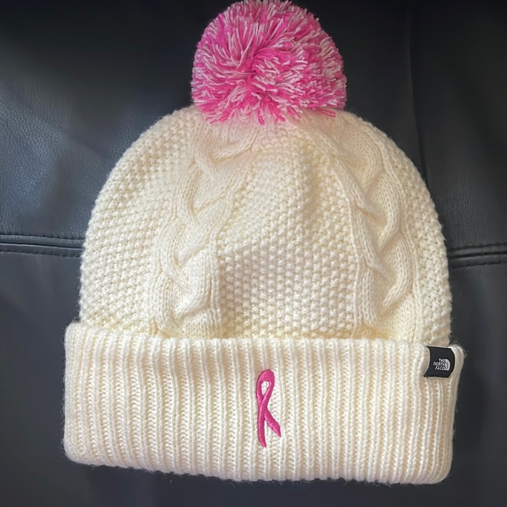 The North Face Pink Ribbon Cable Minna Beanie Brest Cancer